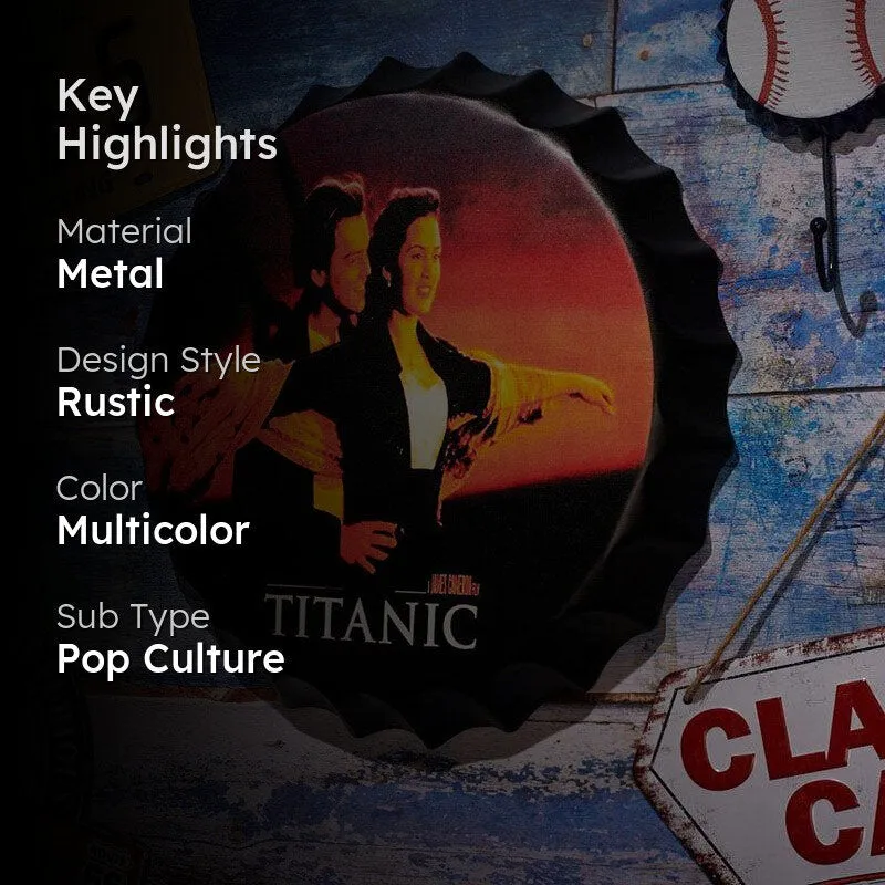Titanic Bottle Cap Metal Wall Accent media 2