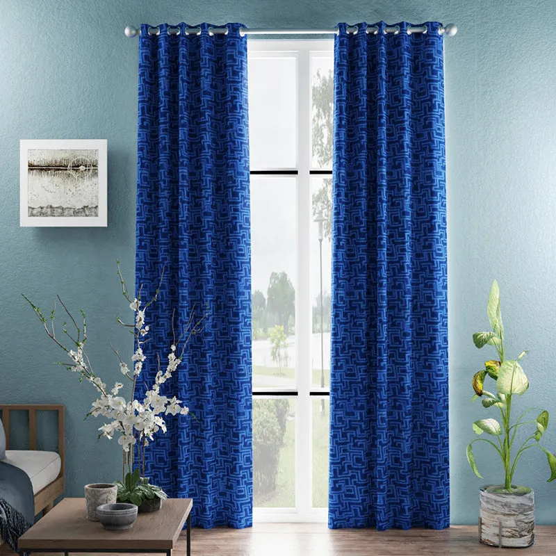 Amaranth Jacquard Blackout Curtain - Set Of Two media 1