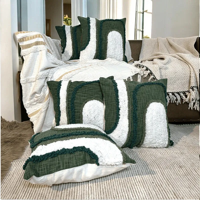 Crest Weft Tufted Cushion Cover Set - Set Of Five media 1
