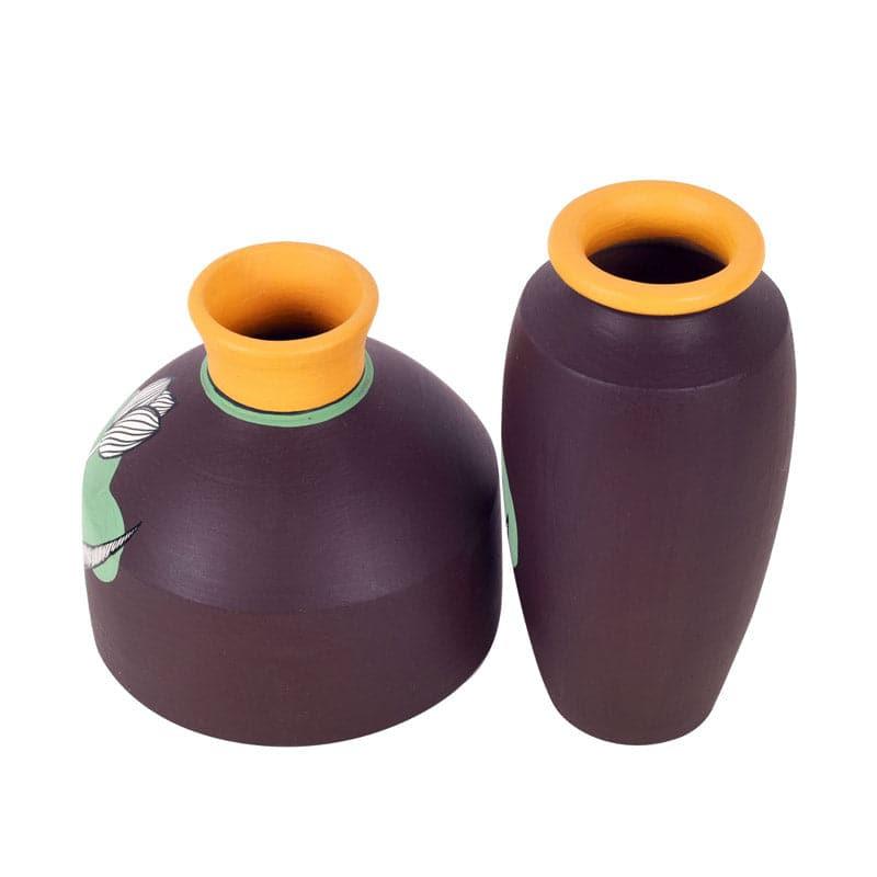 Shula Bloom Tribal Terracotta Vase - Set Of Two media 4