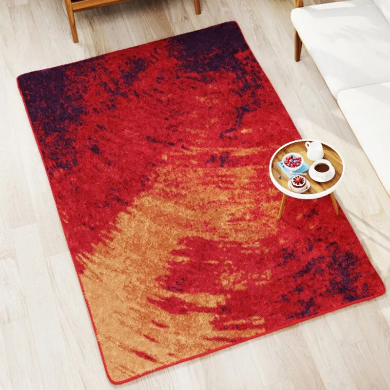 Lurean Abstract Micro Fiber Area Rug - Red,Beige media 3