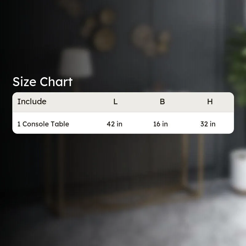 Linear Metal Console Table with Marble Top - Medium media 5