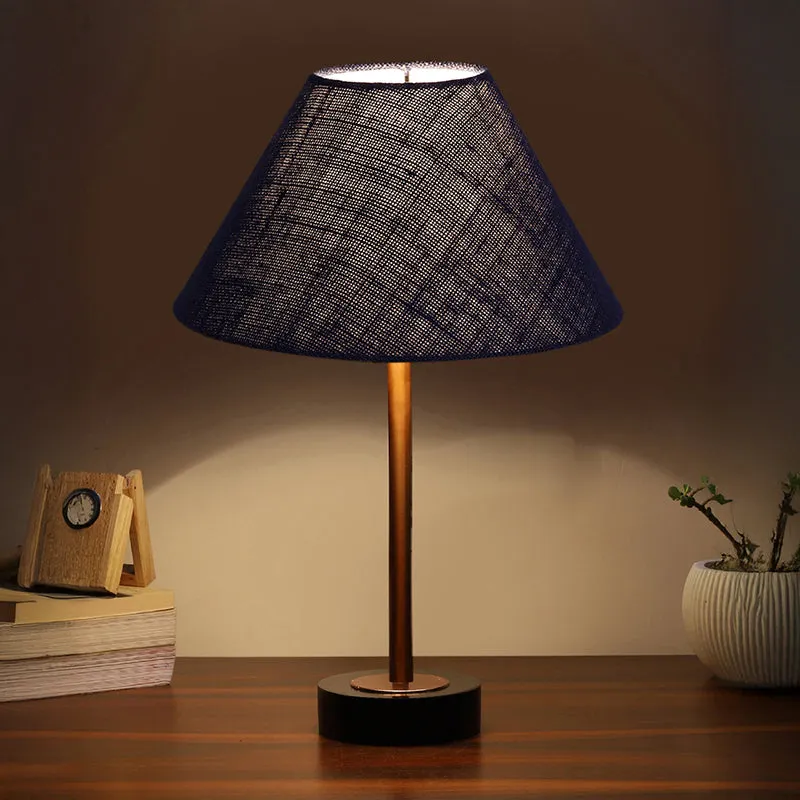 Sienna II Rodin Wooden Table Lamp - Blue,Copper,Black media 1