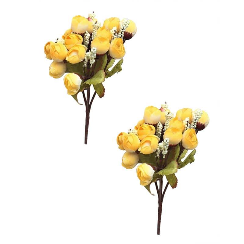 Faux Rose Floral Stick - Amber media 3