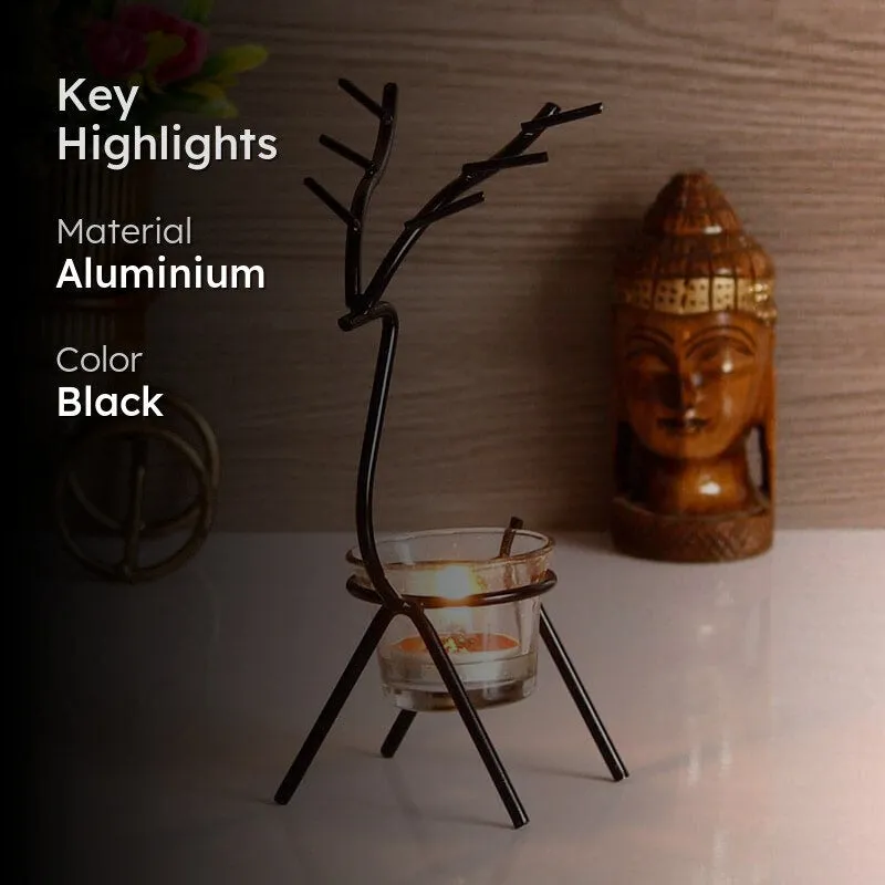 Deer Dream Tealight Candle Holder - Black media 2