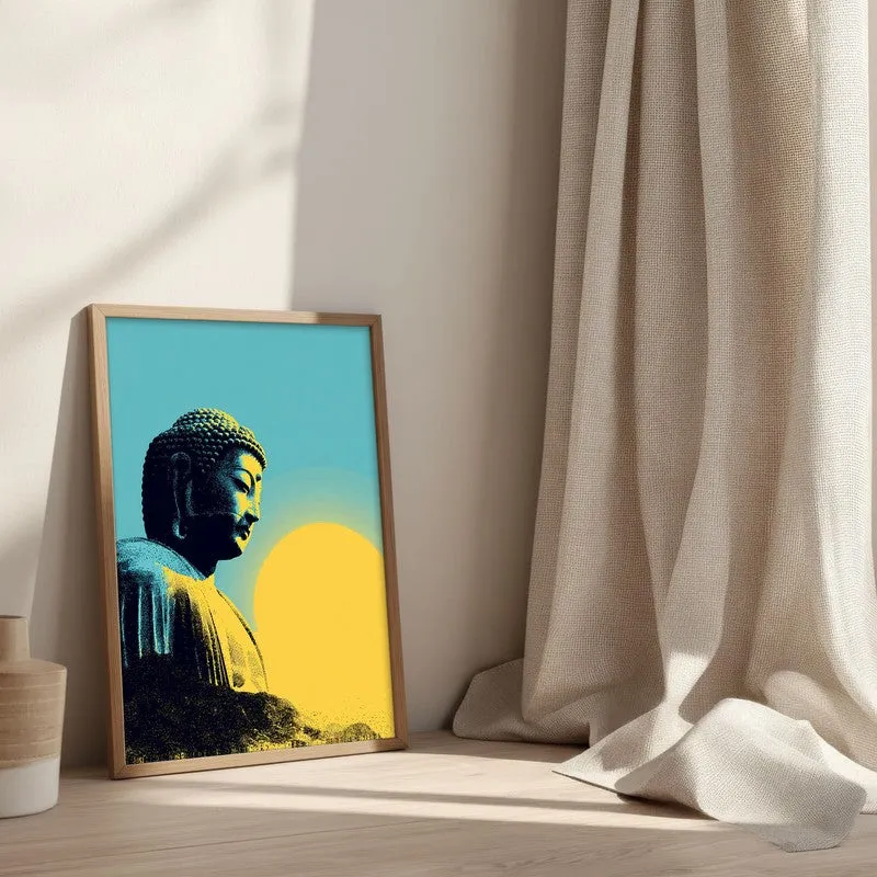 Buddha In Golden Aura IV Archival Paper Wall Painting With Brown Frame media 3