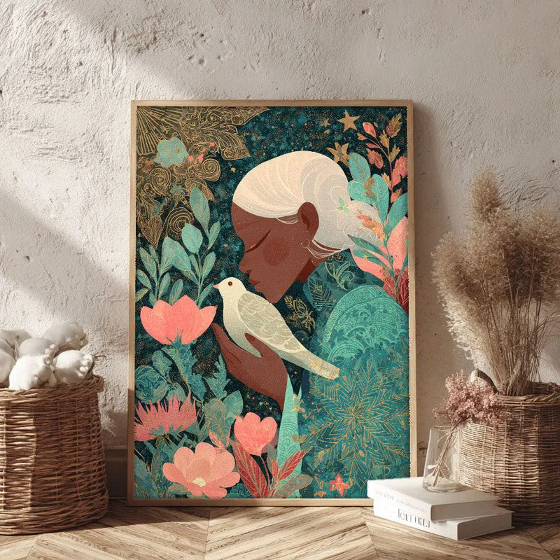 Auradove Canvas Wall Painting - Brown Frame media 3