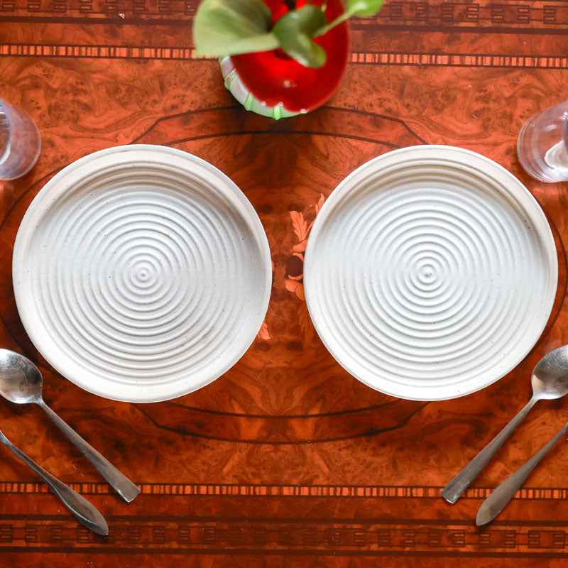 Fired Form Ceramic Quarter Plate (White) - Set Of Two