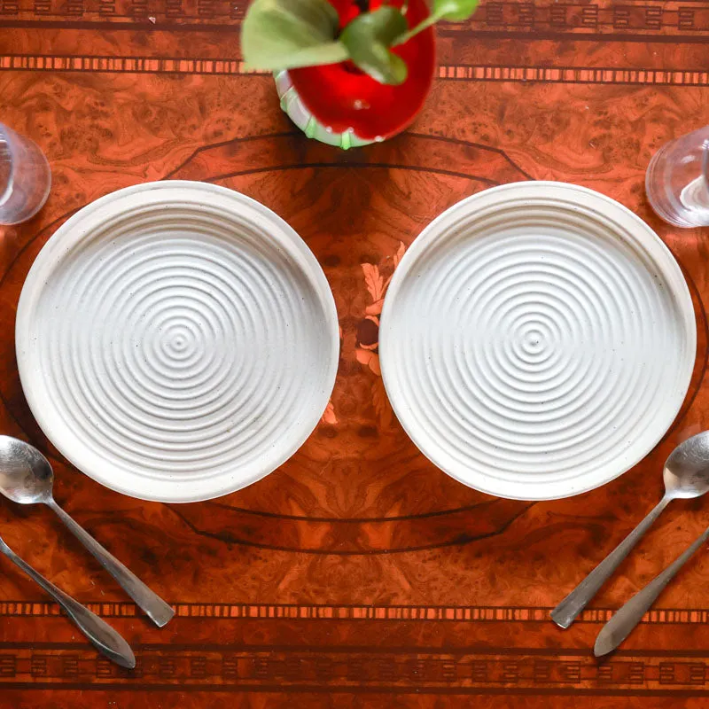 Fired Form Ceramic Quarter Plate (White) - Set Of Two media 1