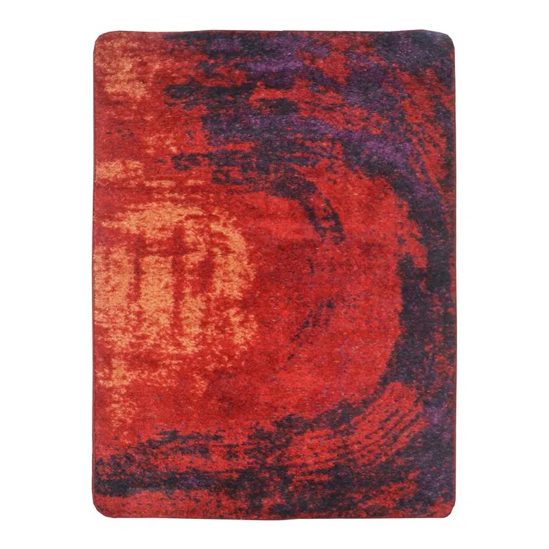 Kryvos Abstract Micro Fiber Area Rug - Red media 1