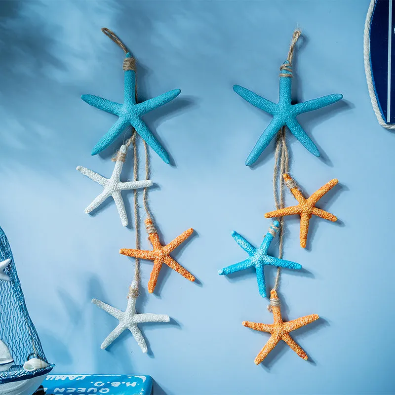 Starfish String Wooden Wall Accent (Light Blue) - Set Of Two media 1