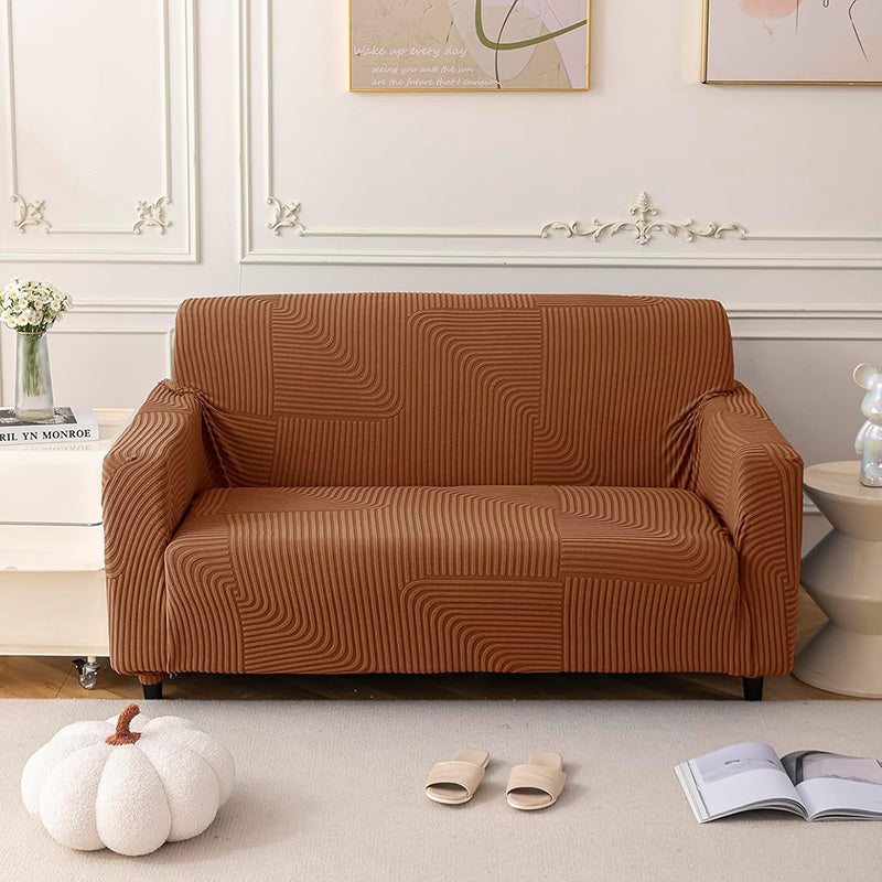 Sofique Jacquard Sofa Cover - Camel media 5