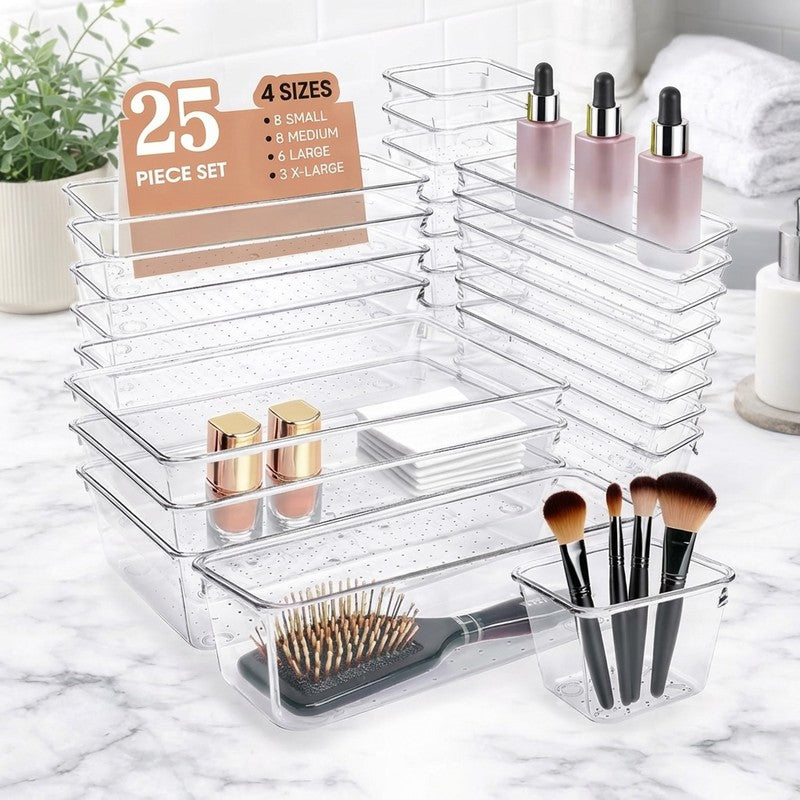 ClarityBox Plastic Desk Organiser - Transparent