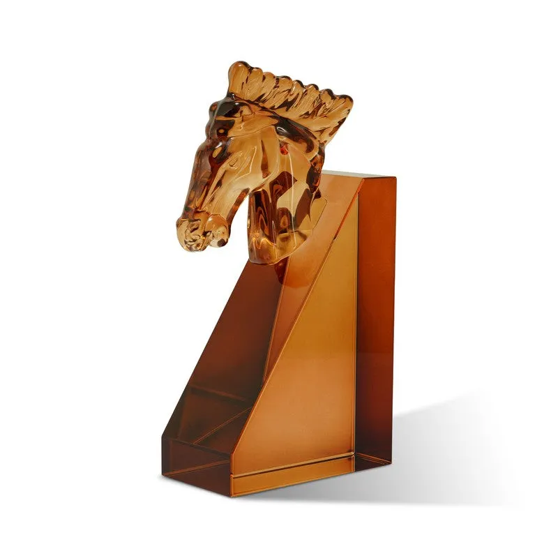 Horse Shaped Crystal Book End - Orange media 4