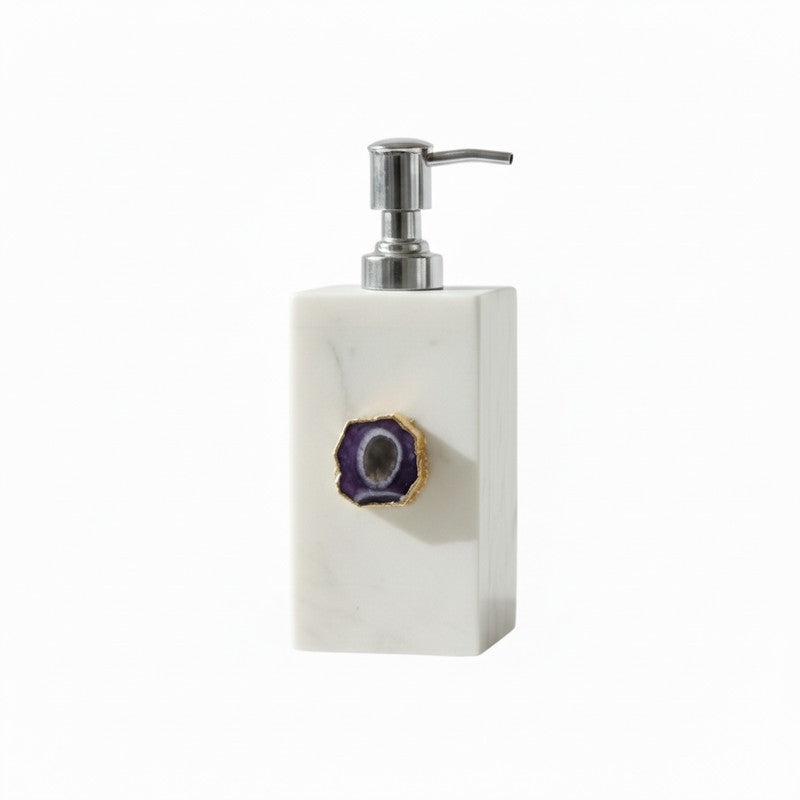 Kade Handcrafted Agate & Marble Soap Dispenser - Purple media 3