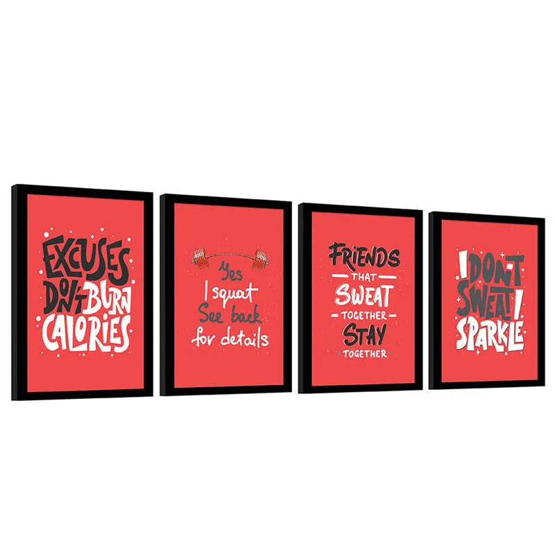 Workout Motivation Wall Art - Set Of Four media 4