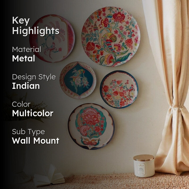 Paradise Birds Metal Wall Plate - Set Of Five media 2