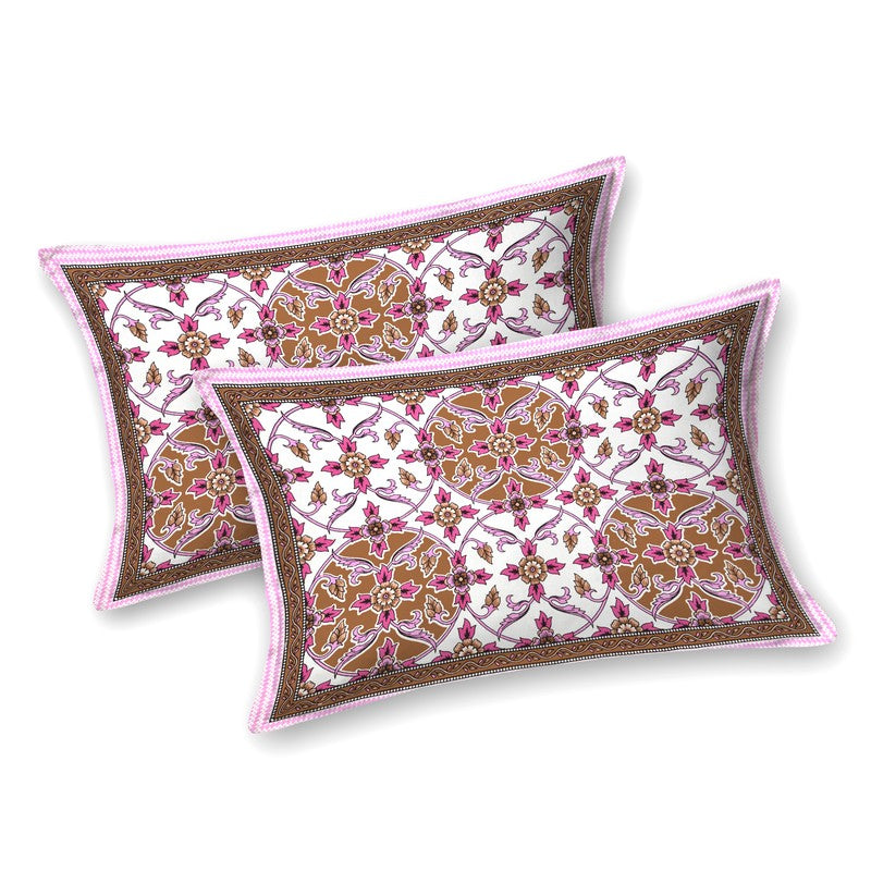 DesignNest Cotton Bedsheet (Pink) - 144 TC media 3