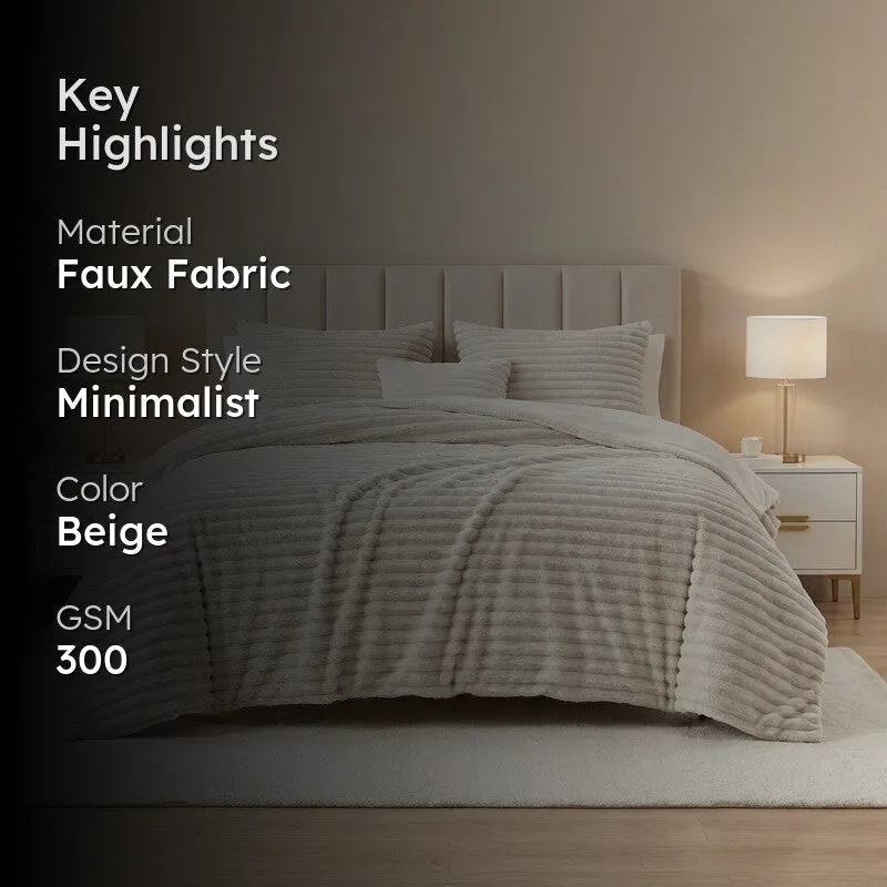 SleepScape Faux Fabric Blanket (Beige)- 300 GSM media 2