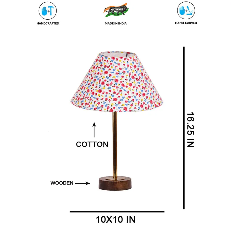 Fleura Rodin Cone Wooden Table Lamp - Multicolor media 7