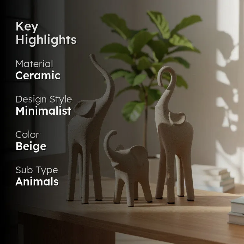 Serene Elephant Family Showpiece - Set Of Three media 2