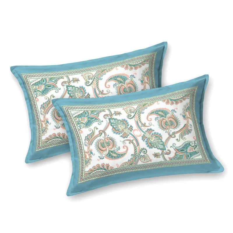 Bloom Cotton Bedsheet (White,Blue) - 180 GSM media 6
