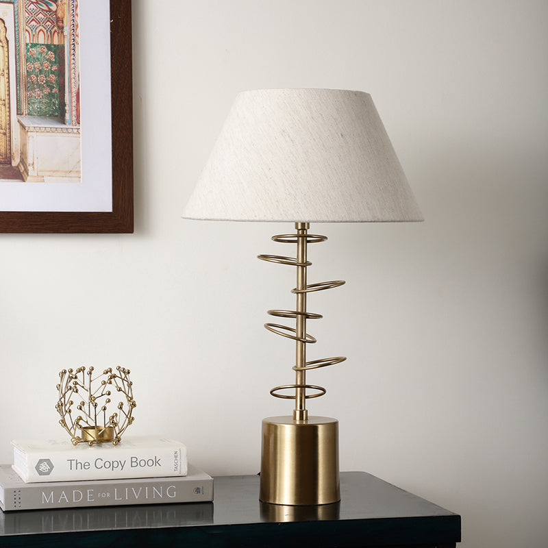 Fiana Cascading Rings Iron Table Lamp - White,Gold media 3
