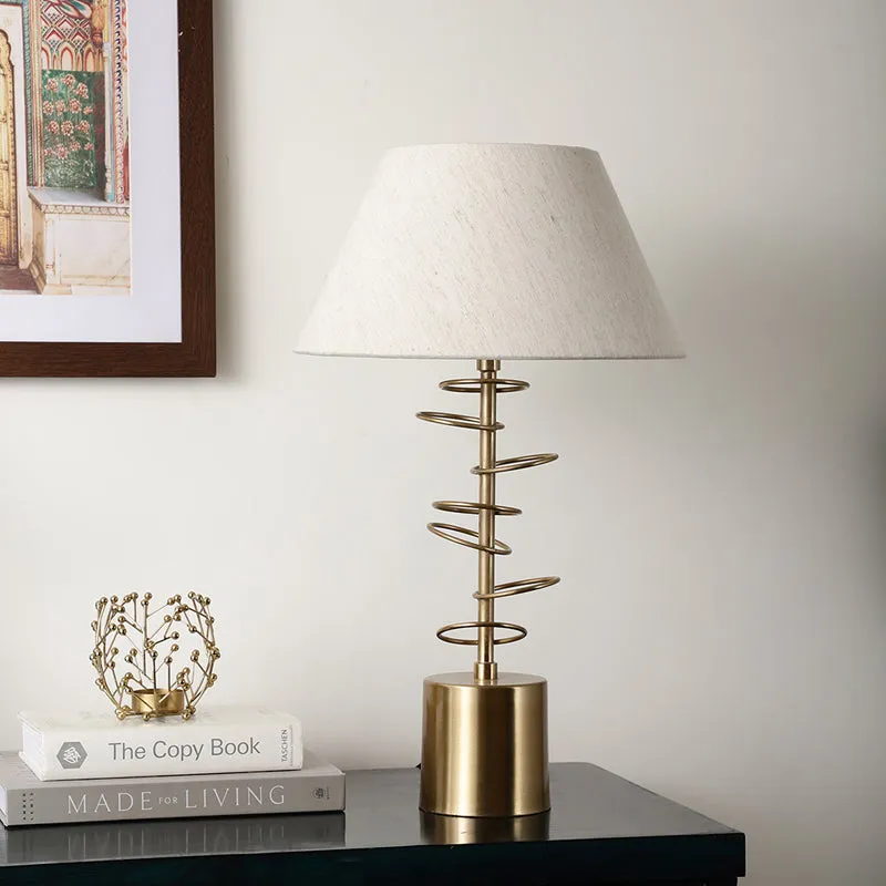 Fiana Cascading Rings Iron Table Lamp - White,Gold media 3
