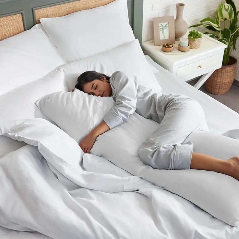 Maison Solid Cotton Pillow Cover (White,1000TC) - Set Of Two media 8