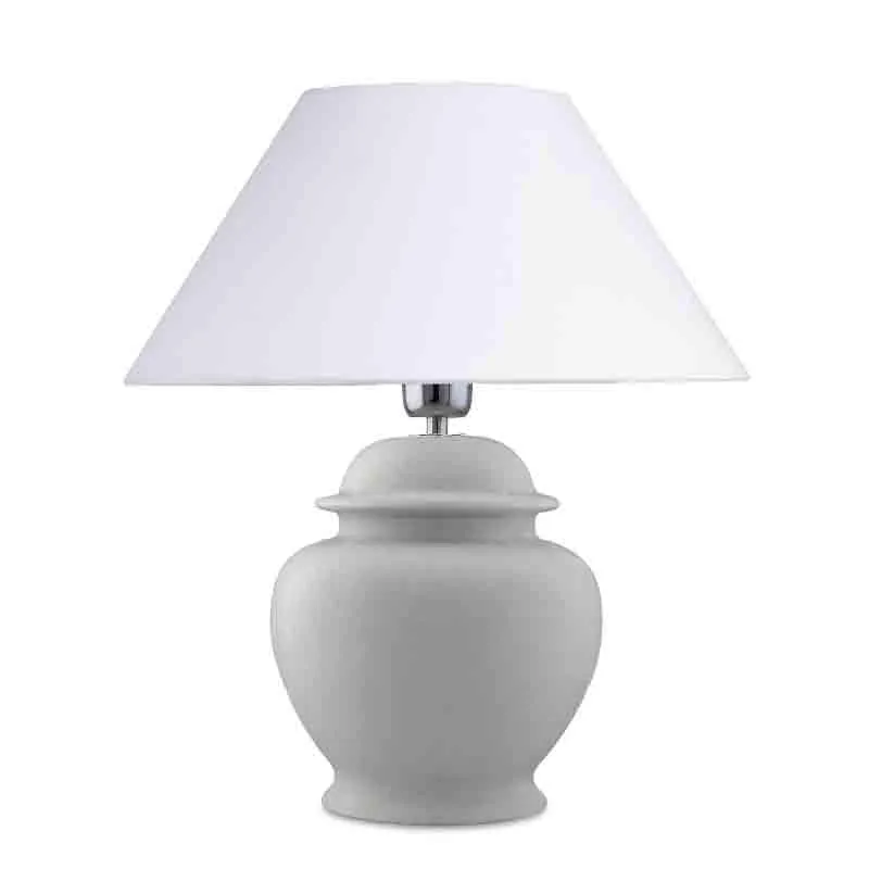 Fancy Ceramic Table Lamp - White media 4