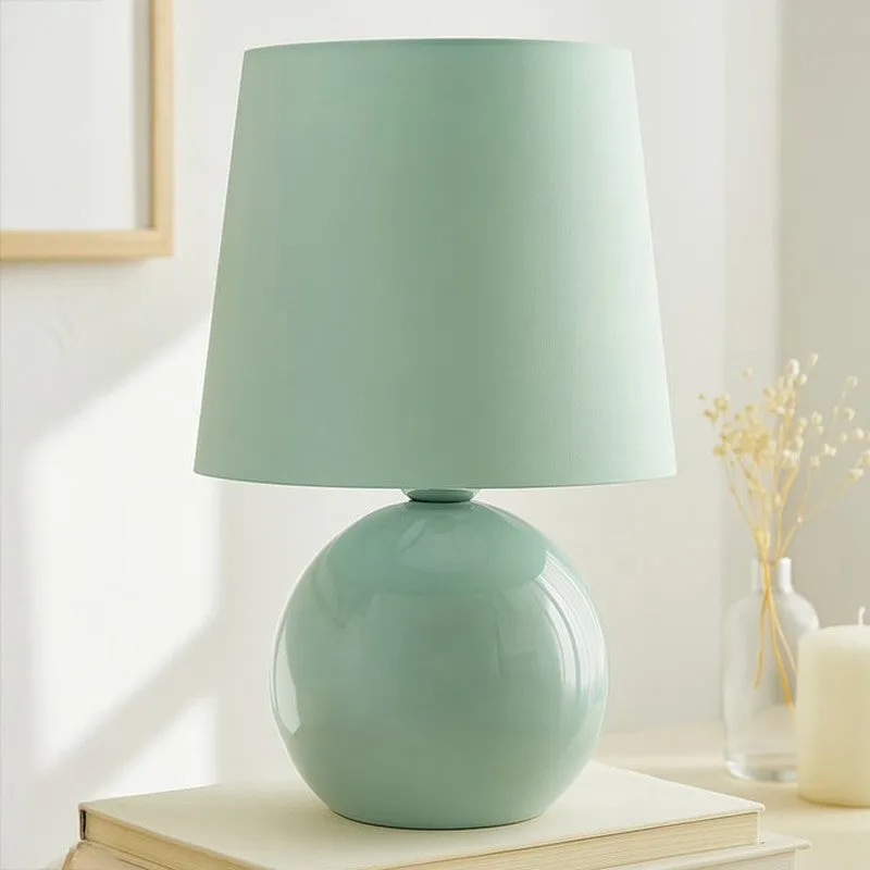 Ibex Orb Ceramic Fabric Table Lamp - Green media 3