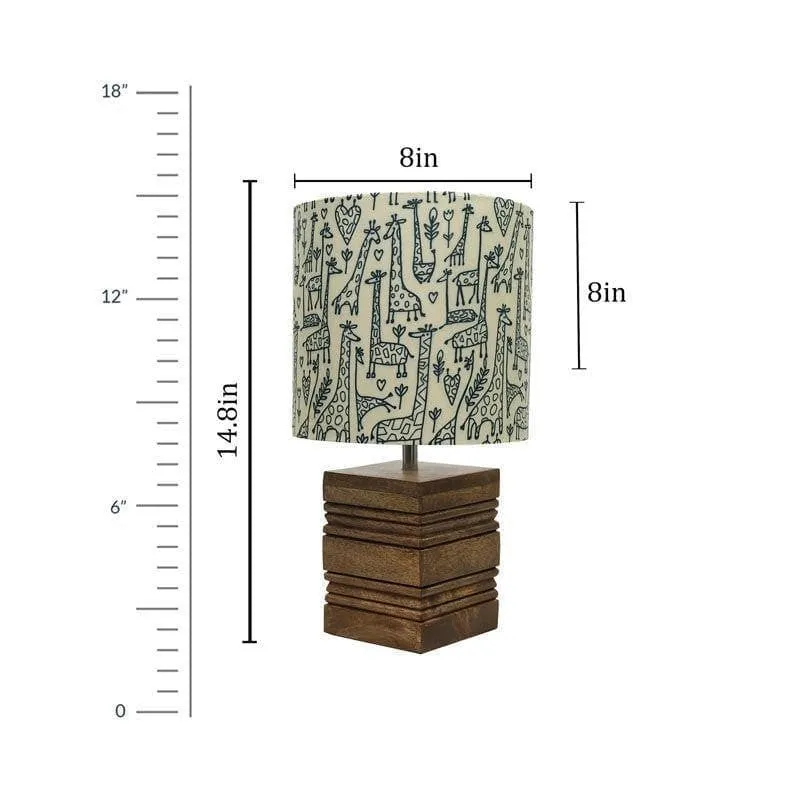 Tall Tales Cube Fabric Table Lamp - Beige,Brown media 5