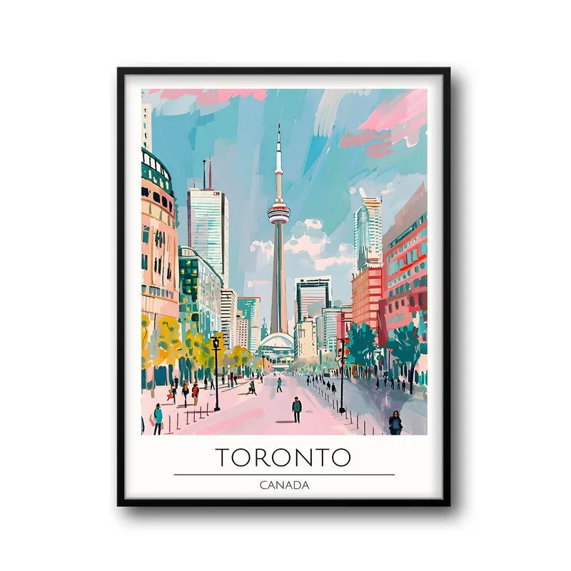 Vintage Toronto Framed Canvas Wall Painting media 5