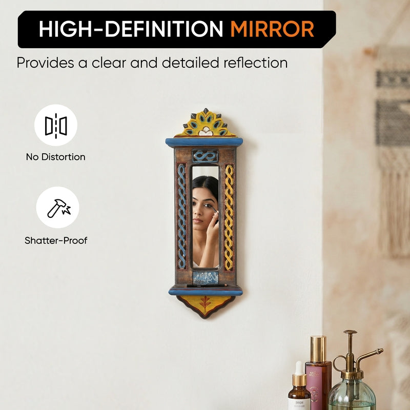 Raamya  Handcrafted Rectangle Jharokha Mirror media 4