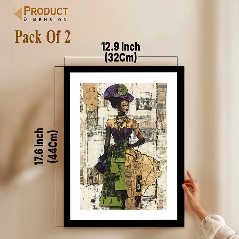 Femme Fatale Retro Wall Art With Frame - Set Of Two media 10