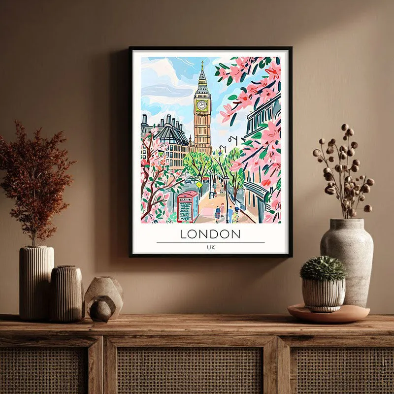 Vintage London Framed Canvas Wall Painting media 3