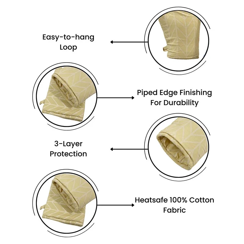 Swayam Chevron Grip Kitchen Gloves (Beige) - Set Of Two media 7