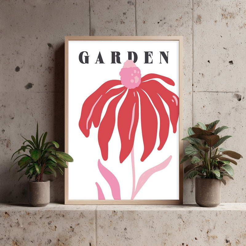 Blossom Garden Archival Canvas Wall Art - Natural Brown Frame media 4