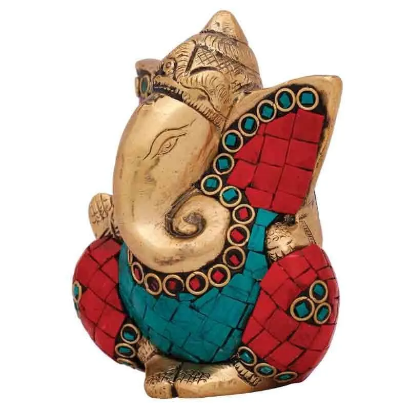 Colorful Handpainted Ganesha Murti media 5