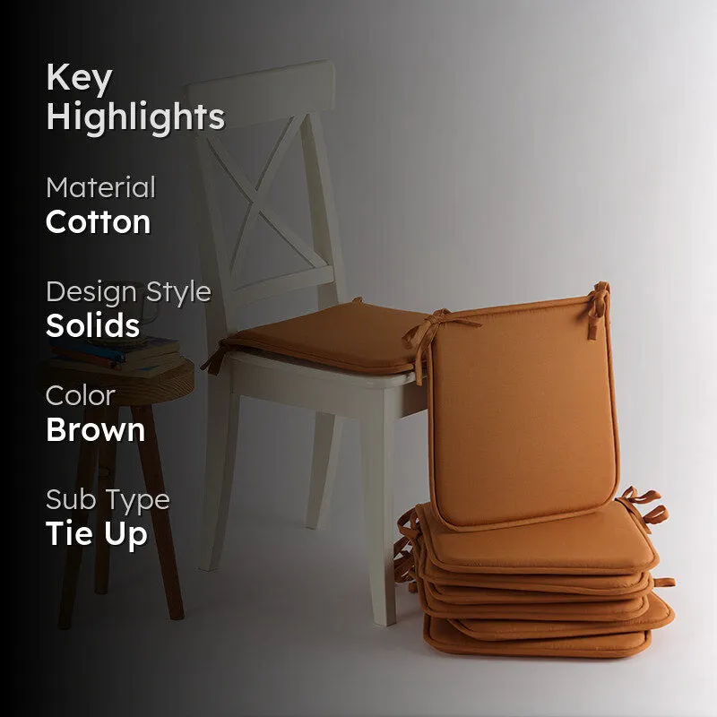 Easesit Foam Cotton Chair Pad (Brown) - Set Of Eight media 2