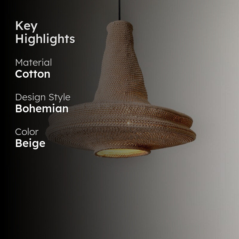 Fig Living Earth Pendant Cotton Ceiling Lamp - Beige media 2