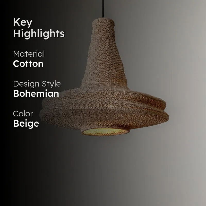Fig Living Earth Pendant Cotton Ceiling Lamp - Beige media 2
