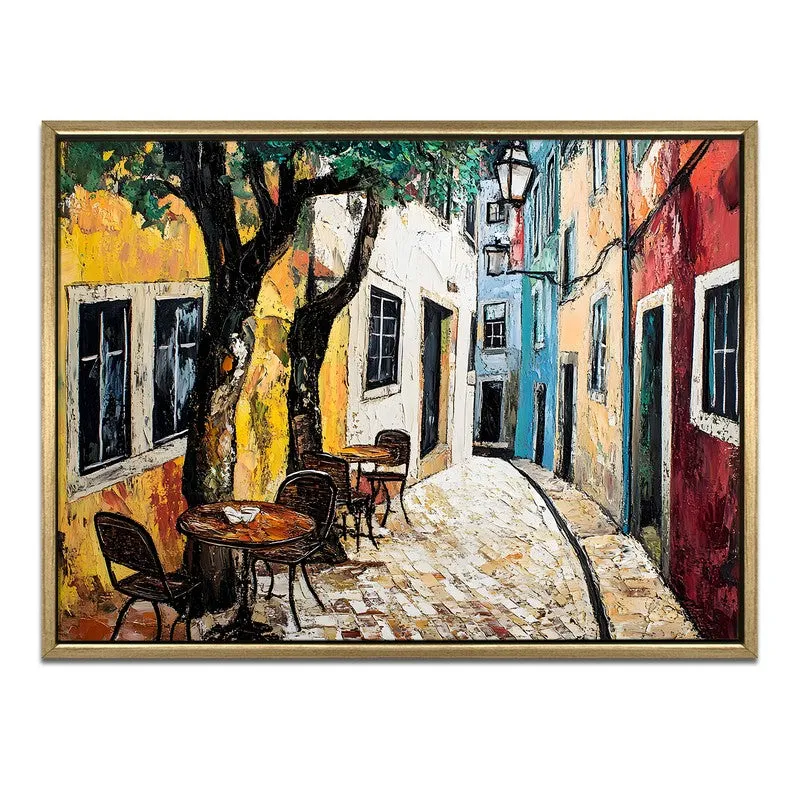 Sunlit Stone Canvas Wall Painting With Frame media 3