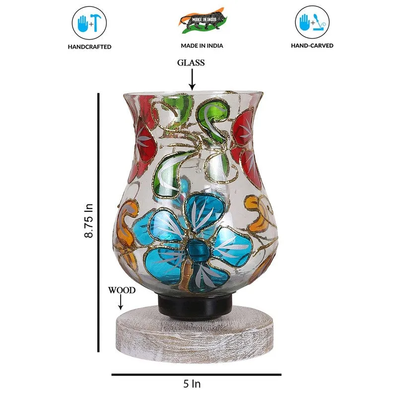 Twilight Mosaic Glass Table Lamp With Wooden Base - Multicolor media 8