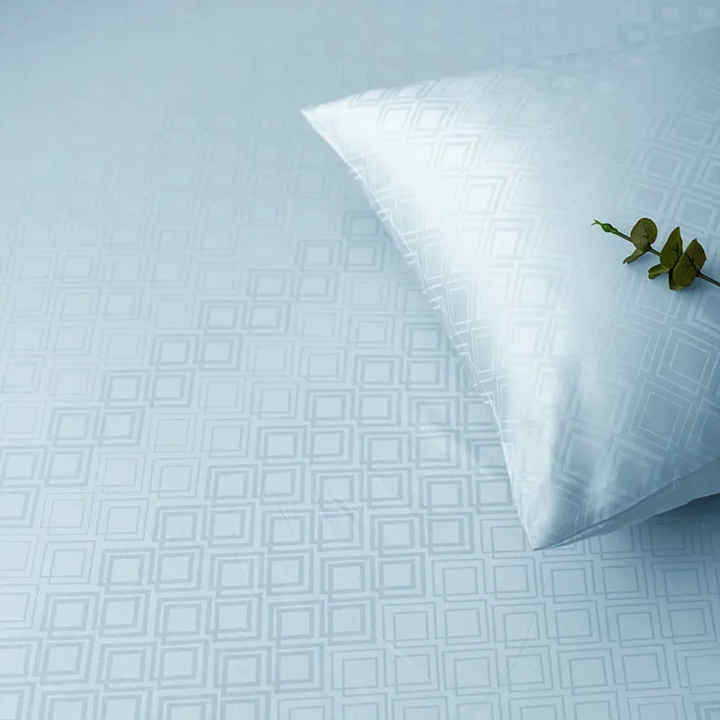 Diamond Dazz Fitted Jacquard Cotton Bedseet (Pale Blue) - 300 TC media 7