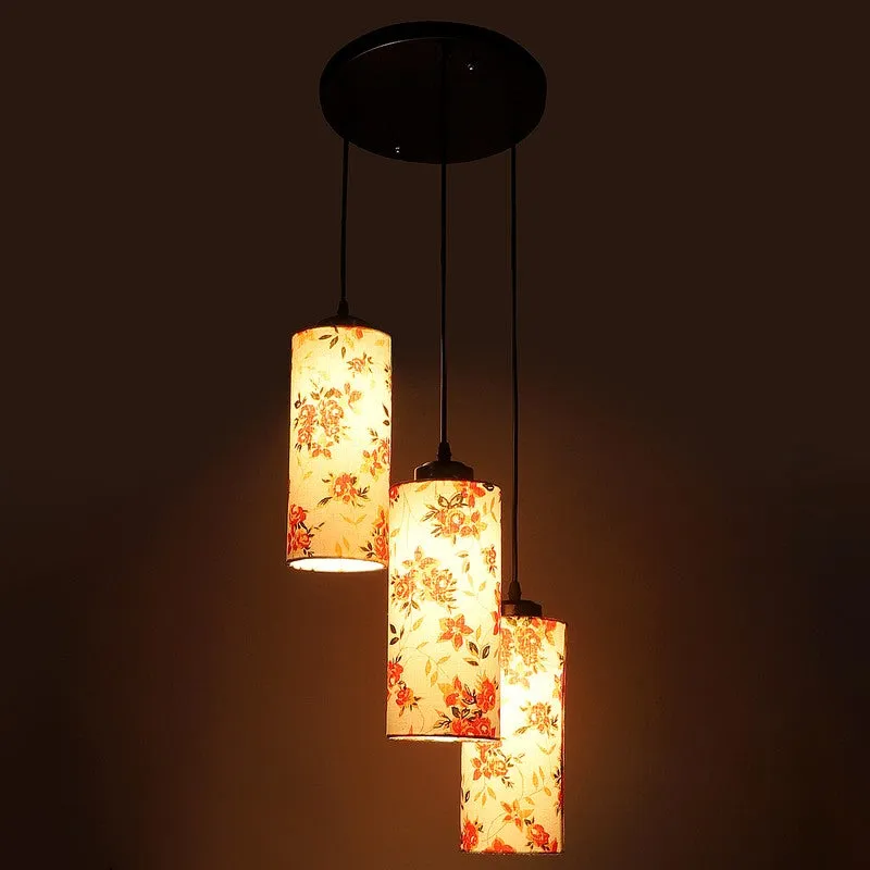 Cylentra Triple Metal Ceiling Lamp - White & Orange media 6