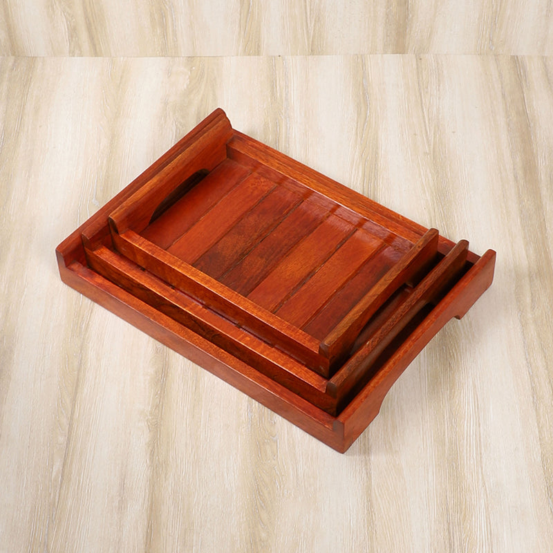 Avarin Mango Wood Serving Tray - Set Of Three media 4