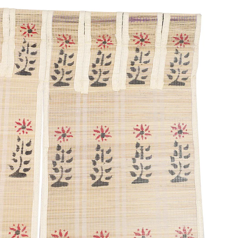 Forest Flow Three Panel Bamboo Curtain - Beige media 5