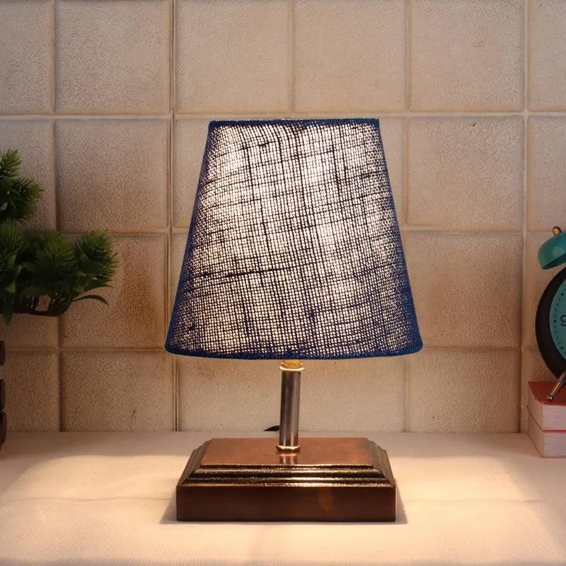 Niksha Jute Table Lamp - Blue,Brown media 1