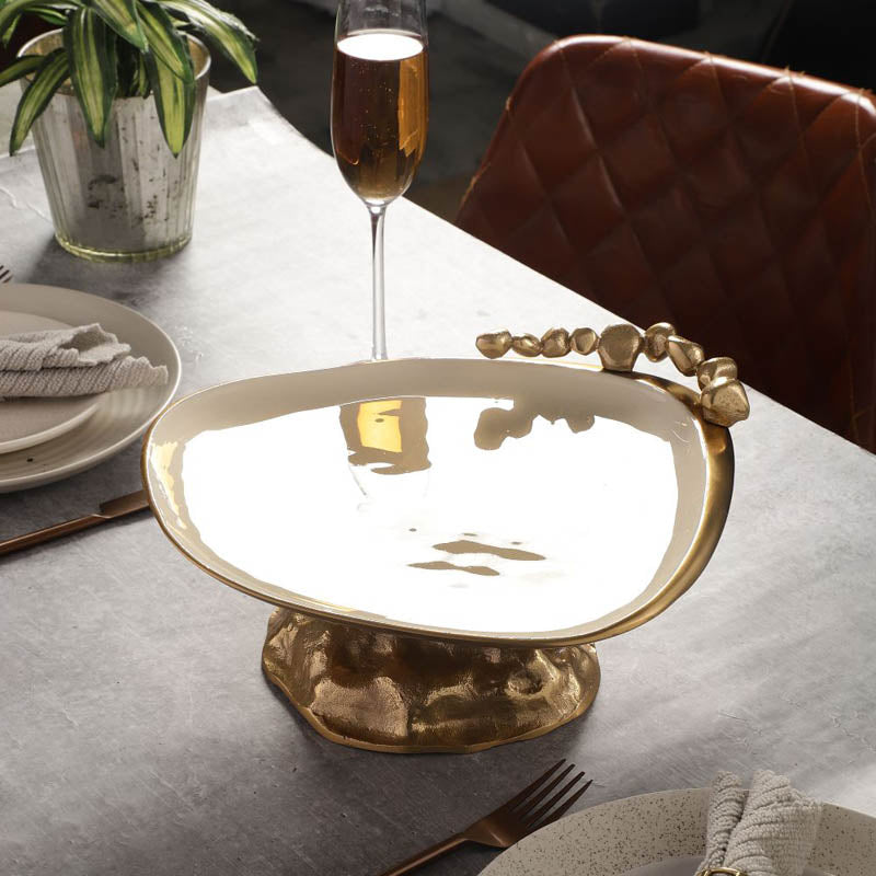 Gush Cake Stand - Gold & White media 3